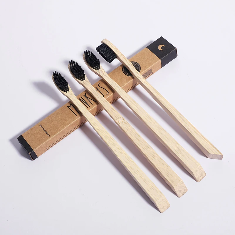 Customized Logo Bpa Free Eco Friendly Natural Bristle Charcoal Organic Biodegradable Bamboo Toothbrush