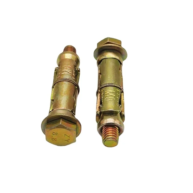 Factory wholesale good quality Carbon steel zinc plated 4 Pcs Fix Anchor Bolt m10