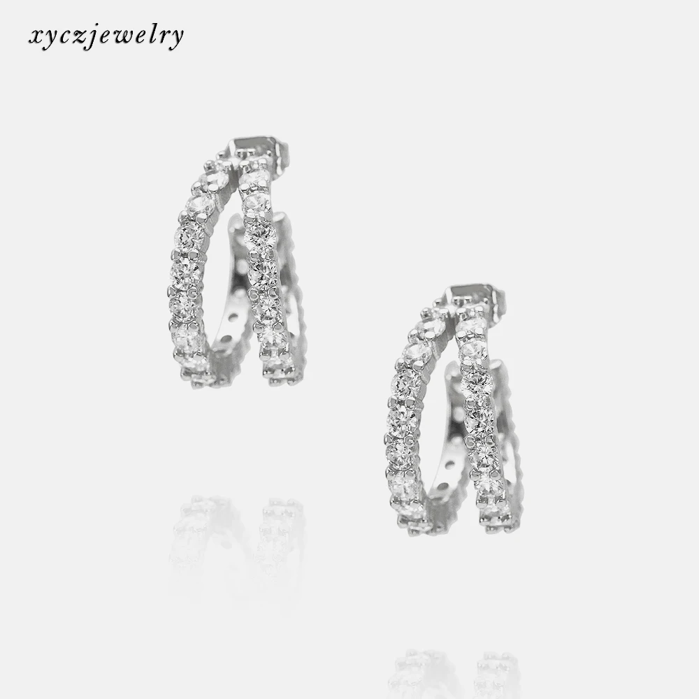  Xingyu cz серьги-кольца 18K