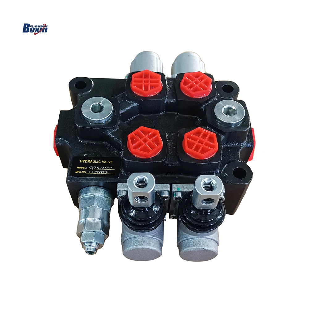 Hydraulic System Directional Control Valve 2 Spool 75 L/Min Hydraulic Valve