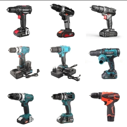 GOLDMOON Professional Power Tools 10mm Key Chuck 20V 24V Cordless Electric Impact Drill With Li-ion Battery