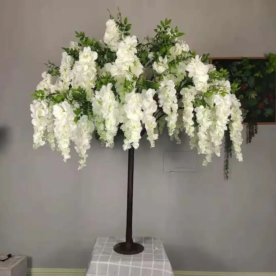 Artificial  silk cherry blossom table tree flowers wedding centerpiece trees for sell decoration wholesale