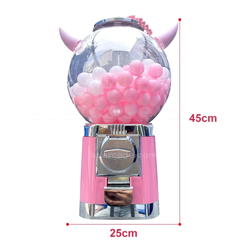 Custom Small Coin Operated Ball Toy Doll Surprise Egg Twisting Mini Pink Capsule Vending Game Transparent Gashapon Machine