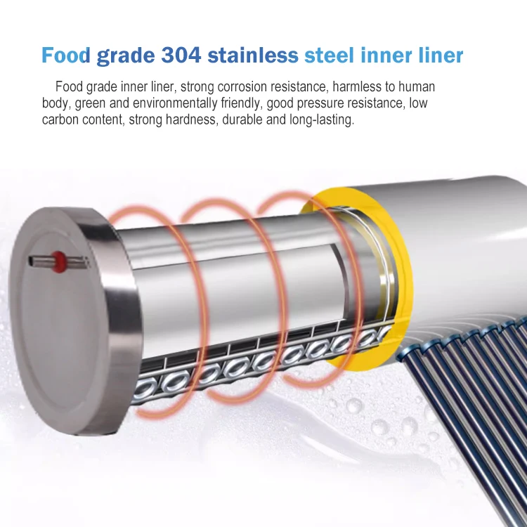 Pre-heated pressure solar water heaters heat up quickly and very comfortably for tired people