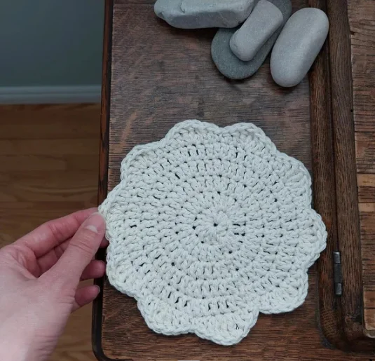 Y-F Crochet Cotton Dish Cloth Zero Waste Dishcloth Flower Circle Wash Face Cloth