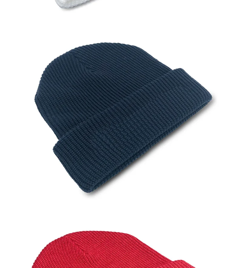 custom 100% acrylic winter hats knitted plain jacquard beanie hat wholesale