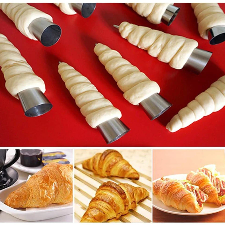 Kingwise Stainless Steel Non-stick Cannoli Form Roll Mold Shaper Cone Cream Horn Form Corn DIY Baking Cone Pastry Roll molds