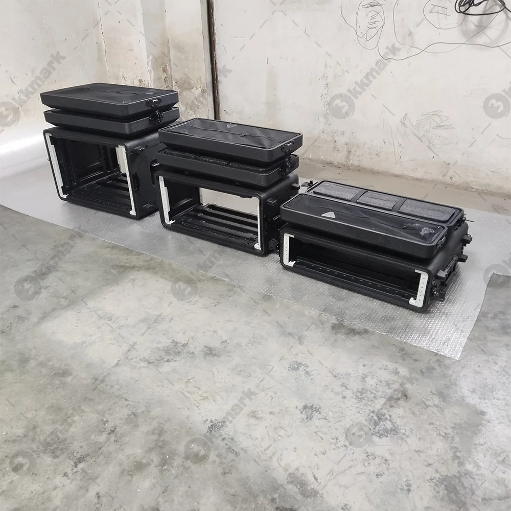 audio music equipment 2U 4U 6U 8U ixed locked side sliding cover drawer cases rack case