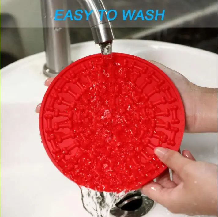Dog Shower Assistant Snuffle Mat  Silicone Dog Bath Peanut Butter Dog Cat Lick Pad