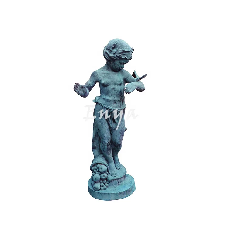 Оптовая продажа чугунная ржавая уличная антикварная статуя Cherubs скульптура Love Angel Putti Садовые принадлежности металлическое украшение