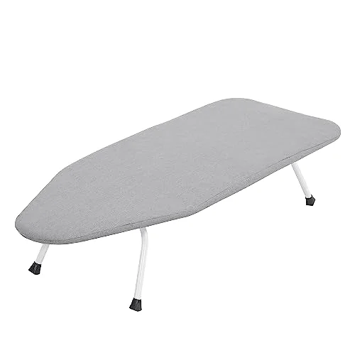 Steel Mesh Panel Tabletop Ironing Board Heavy Duty Small Iron Board with Heat Resistant Cover and 100% Cotton Thicken Pad