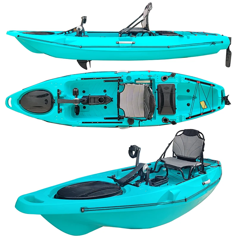 Factory 13 foot propeller sit on top single person seat de pesca fishing foot pedal kayak with cheap prices pedal drive system