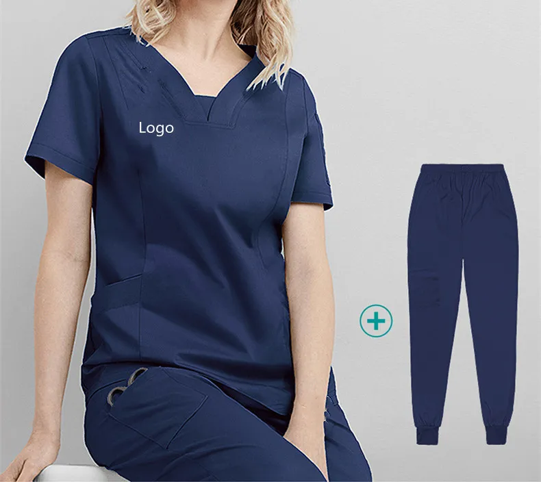Ready to Ship Women Scrub Sets Uniform Design Hospital Private Label Scrubs Uniform Medic for Women Nurse Uniform 5 Pcs 1pcs/bag