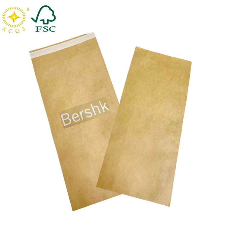 Custom 100% Biodegradable Gusset Brown White Kraft Paper Bag Mailer Envelope for Clothes
