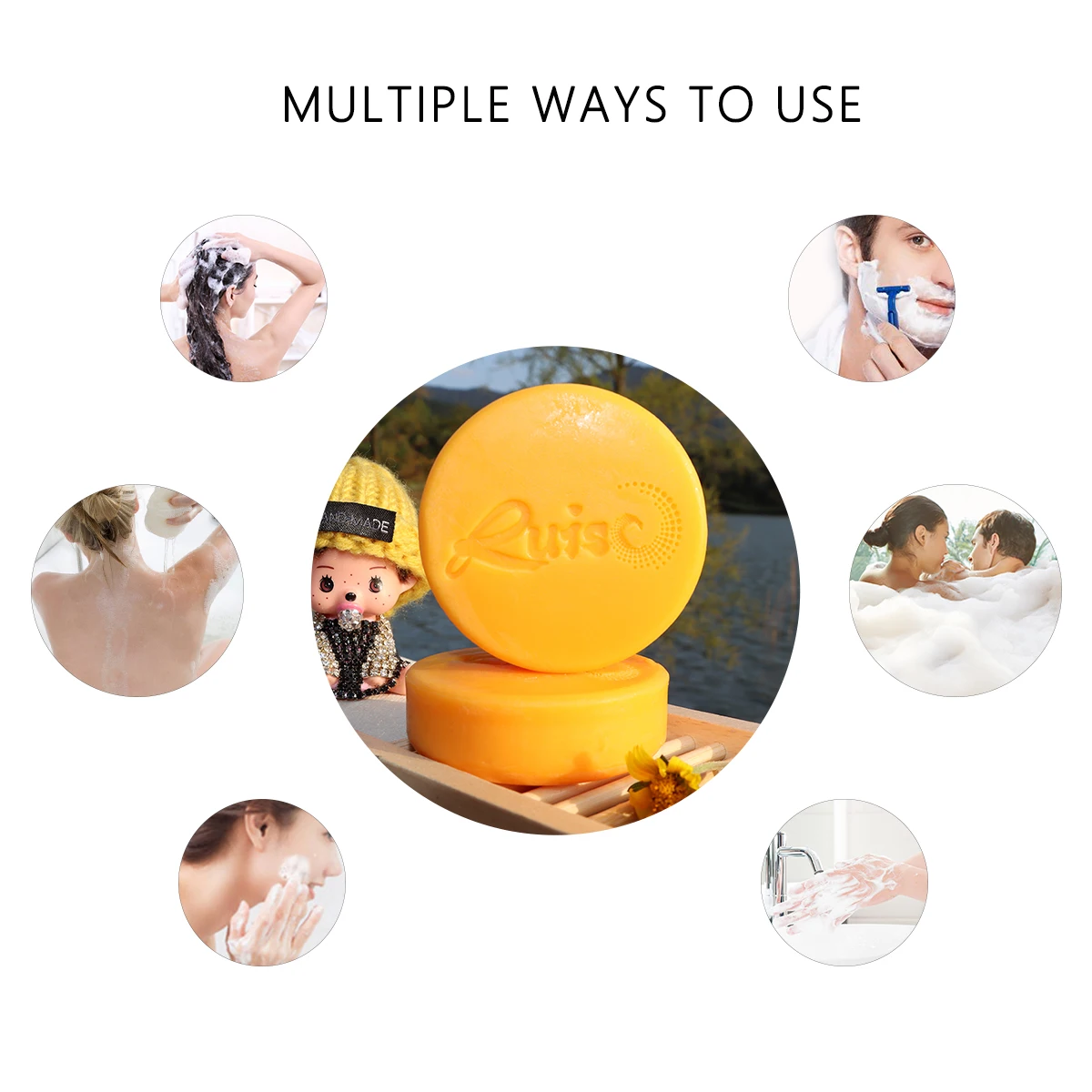 Hot sale products Wholesale Organic Raw Face Anti-acne Whitening Body Wash Tumeric Ginger Handmade Soap