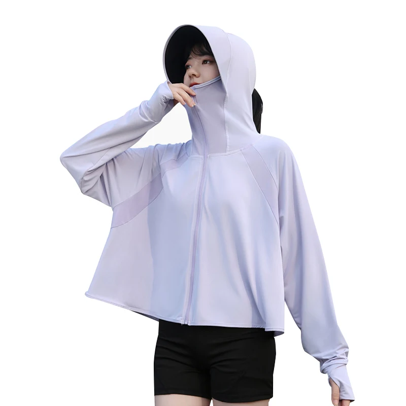 2024 new long sleeve anti UV jacket Outdoor Hooded Ultraviolet-proof Clothing loose fit sun screen skin coat