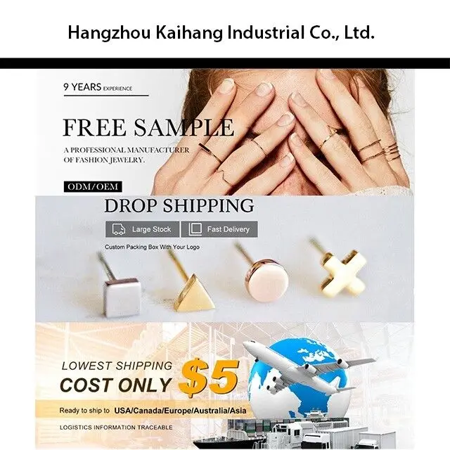 Delicate Jewelry 14k Gold Plated Stainless Steel Zircon Stud Ear Piercing Chain Earring For Women Girls