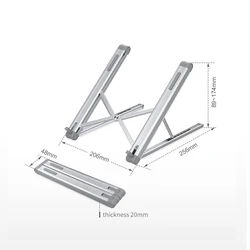 2021 ABS Adjustable Computer Cooling Laptop Stand Creative Folding Storage Bracket Desk Tablet Holder