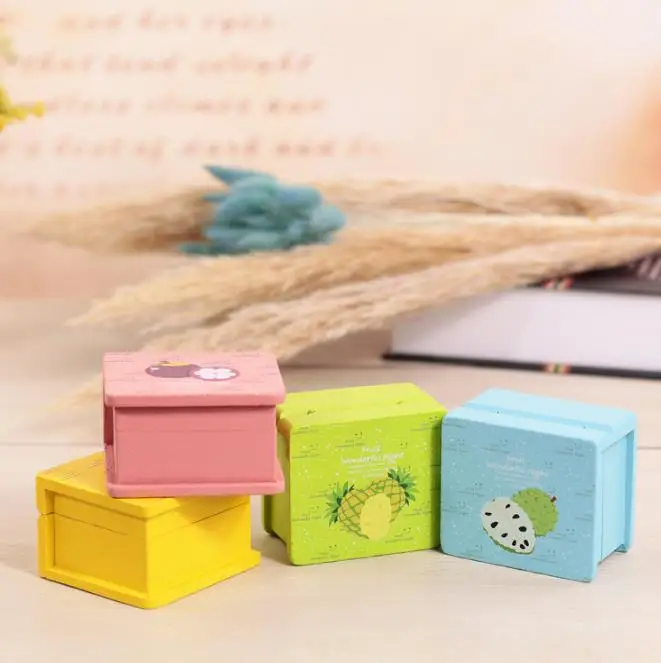 Wooden Crafts Fruit Spring Music Boxes Candy COlor Cartoon Decorative Music Boxes