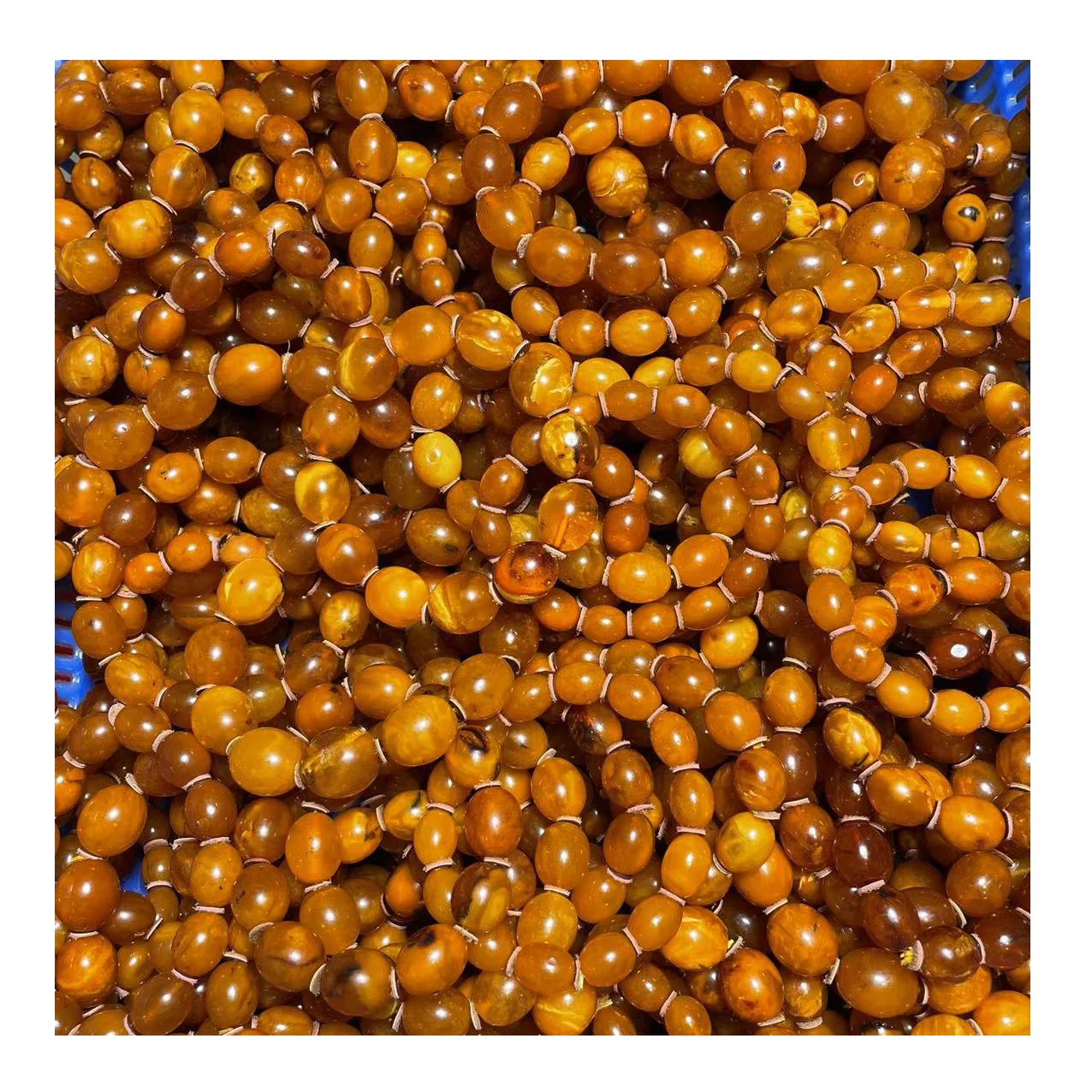 Amber jewelry Natural Russian old amber pigeon shaped loose beads hand string 10-17mm Muslim prayer beads