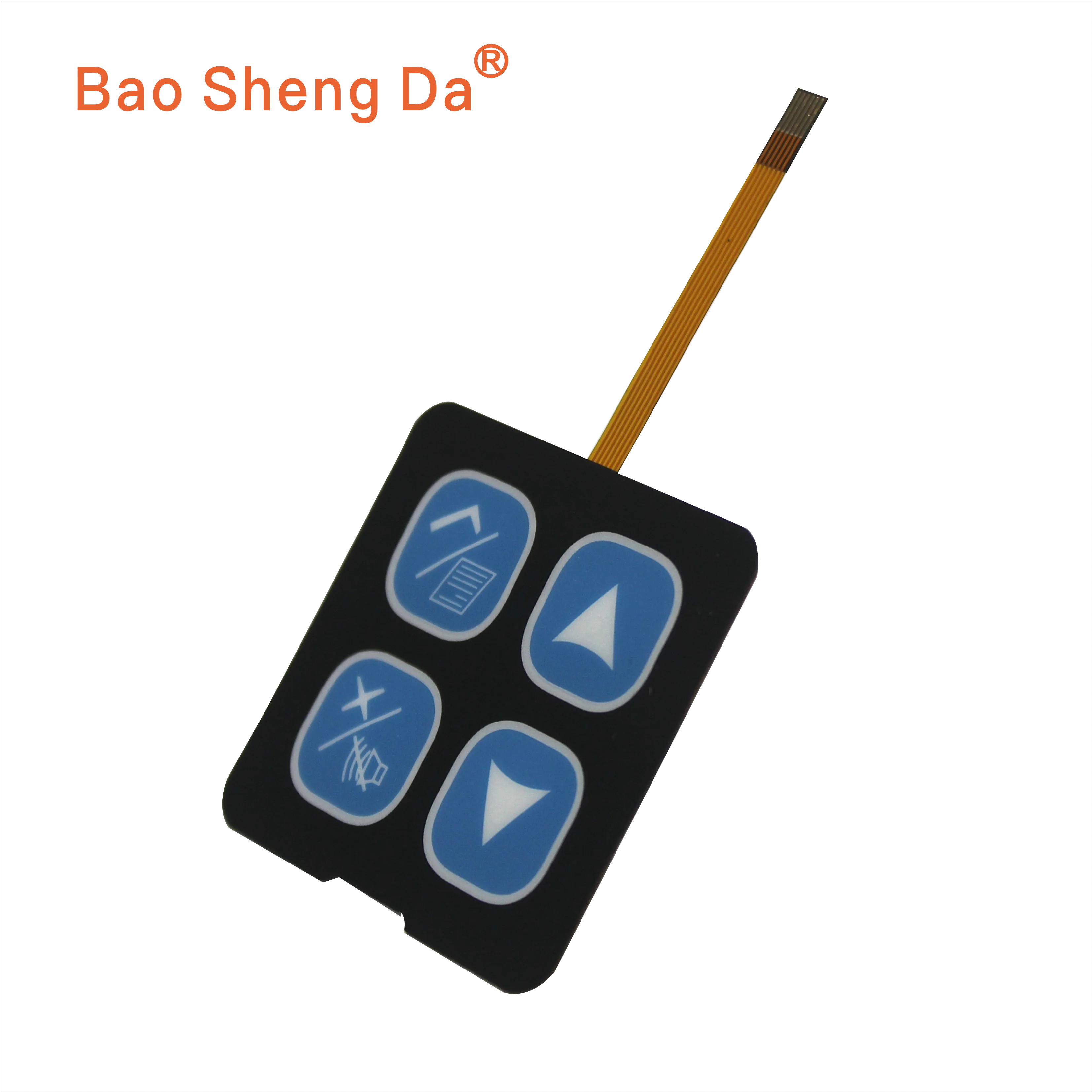 Customized 4 keys Control panel FPC  Emboss tactile button Metal Dome Home appliances control key