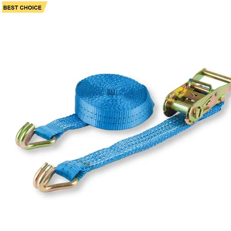 2 Inch 4 Inch 5 Ton 10 Ton Yellow Polyester Webbing Heavy Duty Winch Strap With Flat Hook