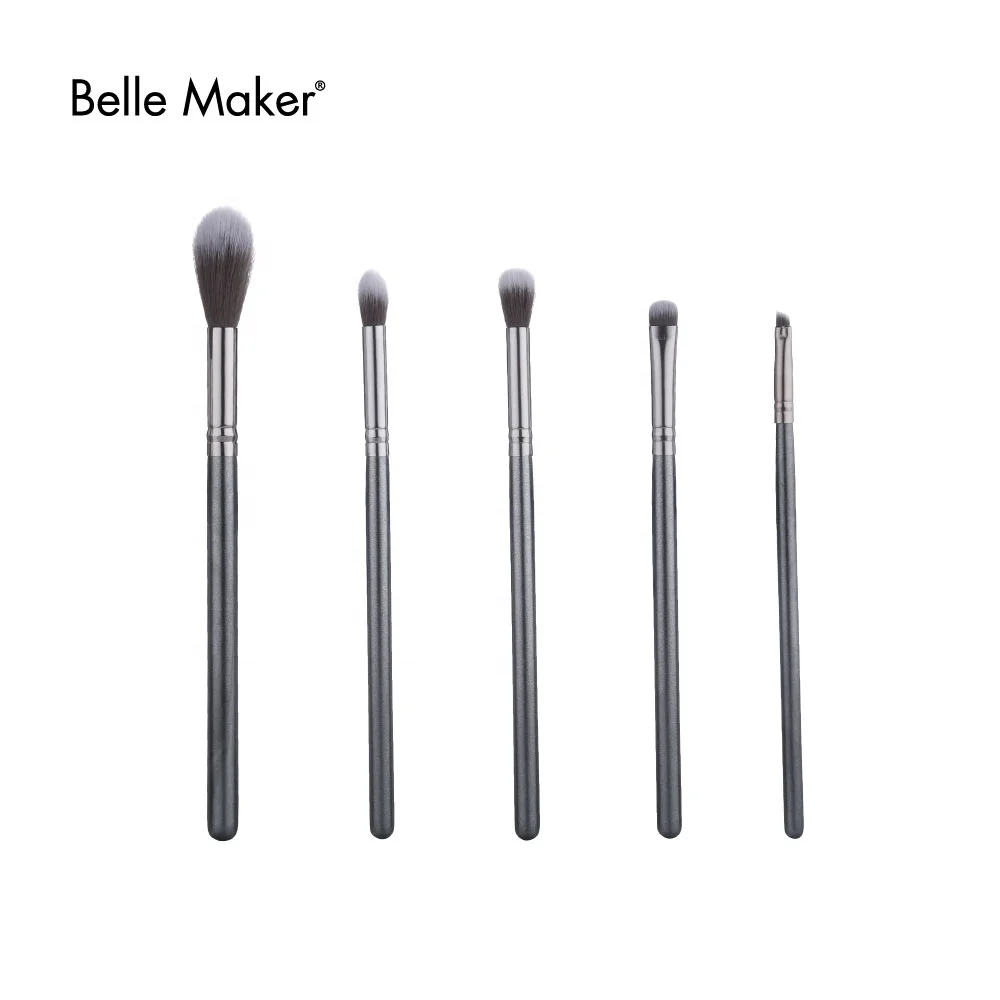 
BelleMaker Glitter Grey Makeup 5pcs beautiful eye makeup Brushes Fashion Professional powder blush foundation eyeshadow brushes 
