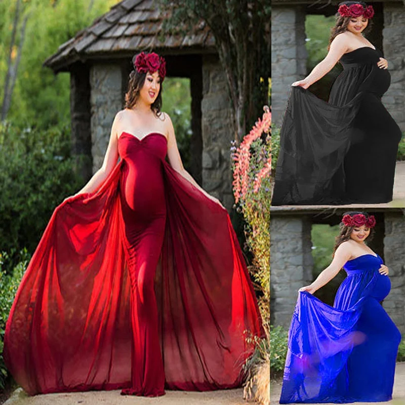 Женское платье с оборками и открытыми плечами для беременных удобная одежда с оборками Длинные рукава Макси облегающие платья