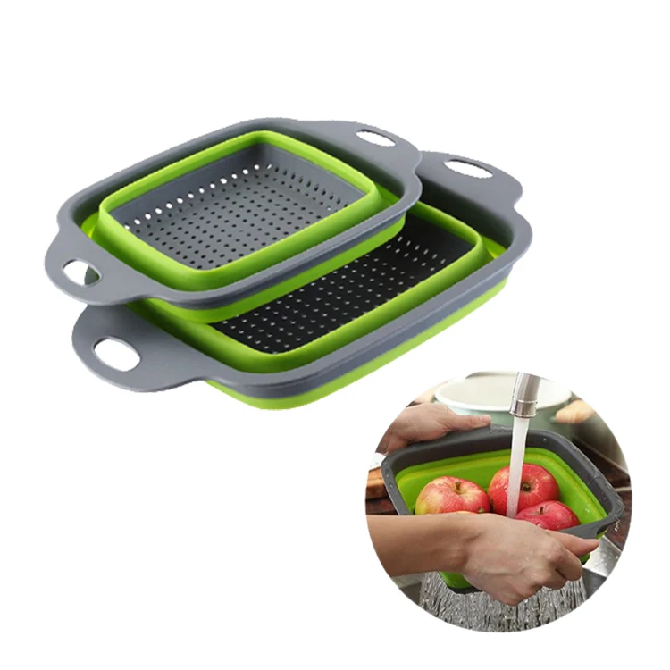 Silicone Fruit Balance Strainer Wash Vegetable Drain Basket Colander
