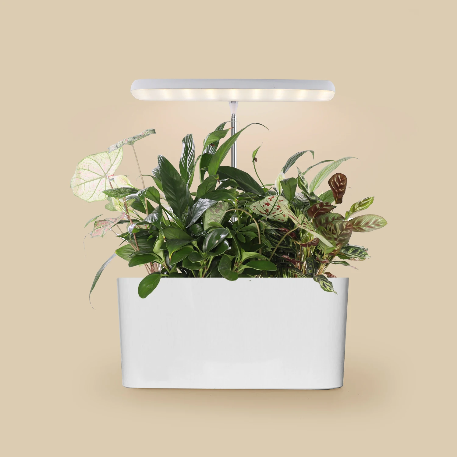 J&C Planter Mate Halo Plant Lamp Rectangle Planter Indoor Plant Usb Led Grow Light Easy Install 30 12 White 80 Mini Garden 10W