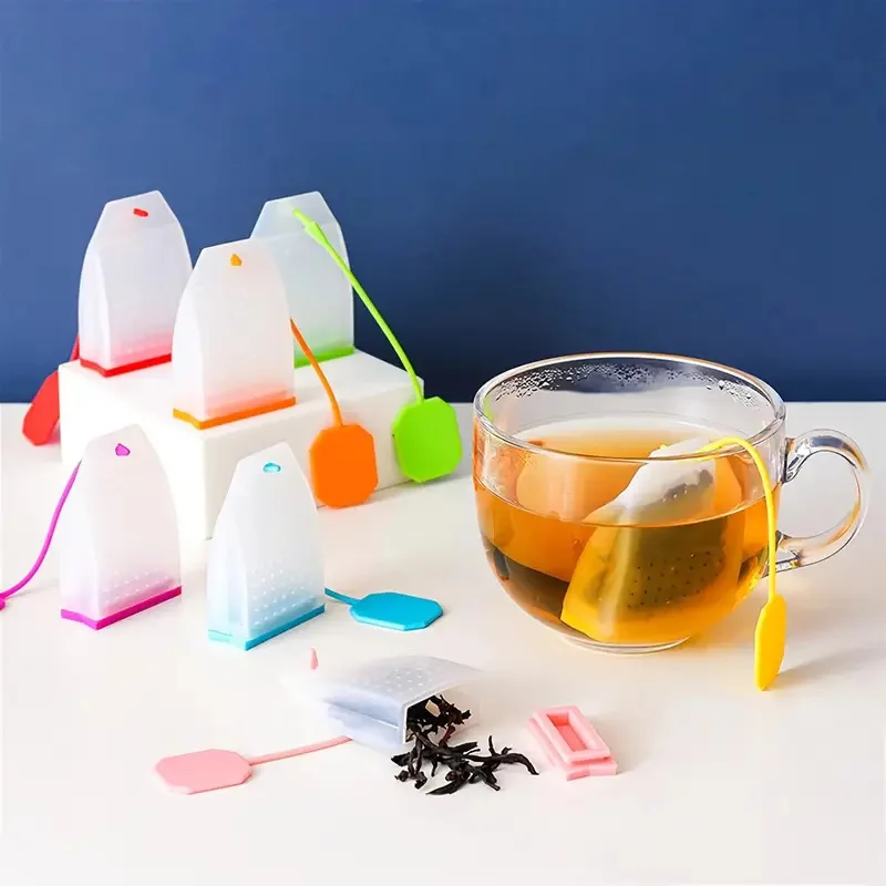 2024 Loose Leaf Teabag Silicone Tea Infuser Strainer Silicone Tea Infuser Dripper for Drinking Black Tea
