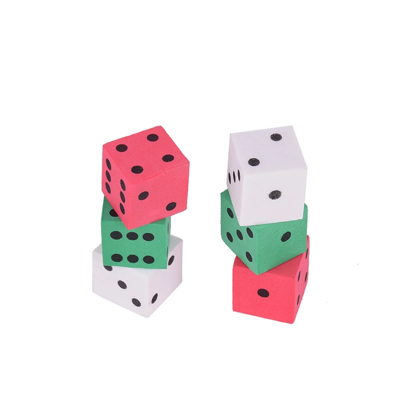 6 PCS High Quality Math Toys Factory Supply EVA FORM Dice  Foam Sponge Blocks Also as Educational Equipment