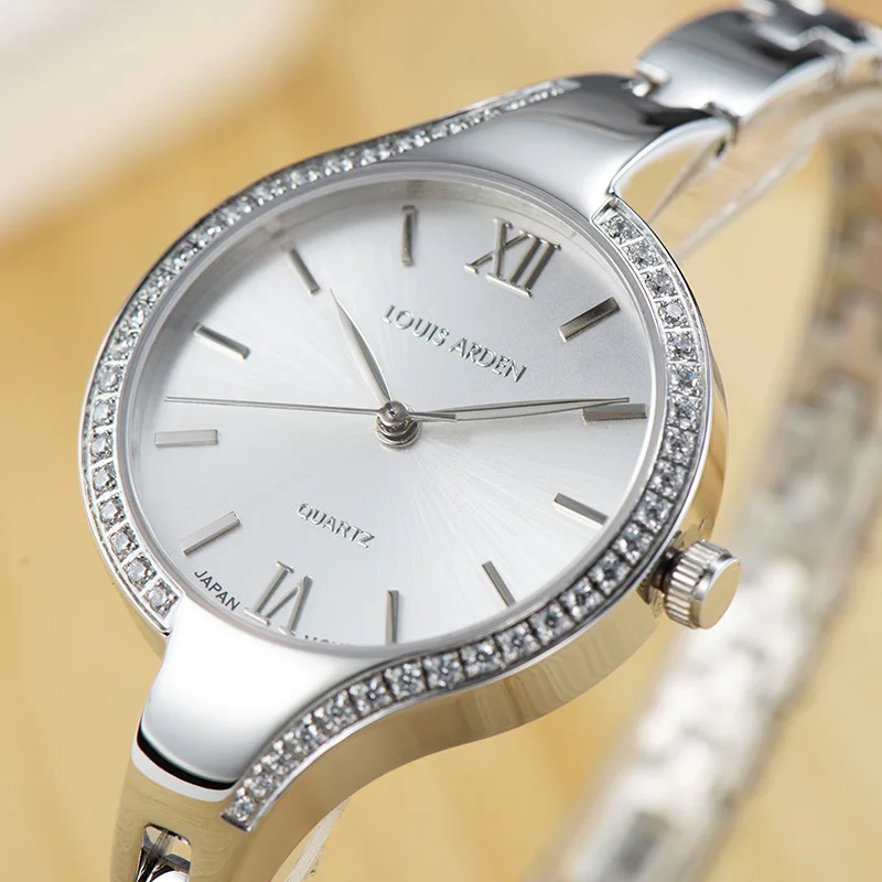 2024 new diamond-encrusted fashion watch simple and elegant thin belt quartz watch