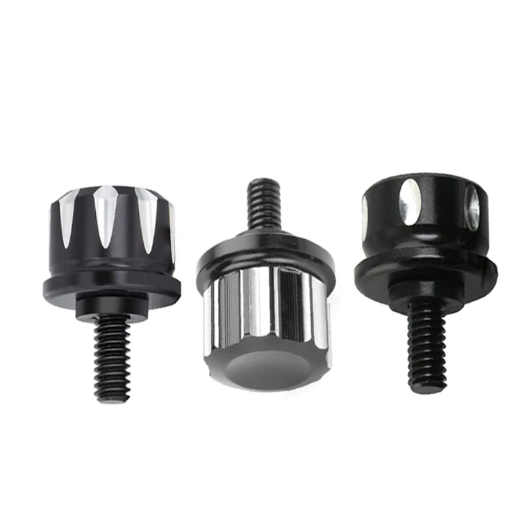 Billet aluminum anodized knurled fender seat bolt for harley motorcycle