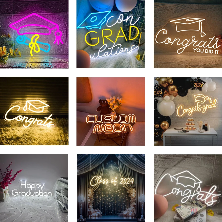 Winbo Dropshipping Custom congrats gard Led Light Neon Sign Custom No MOQ Dropshipping twenty one neon sign