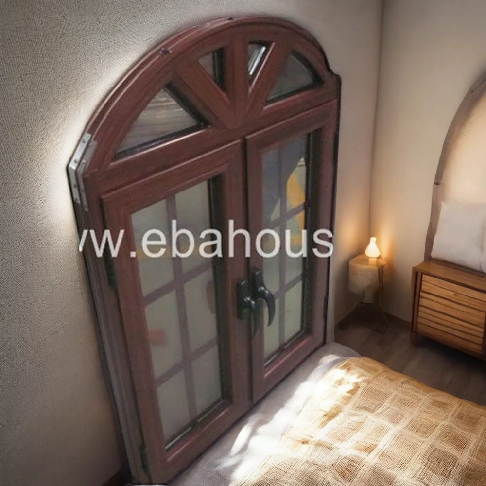 Latest Aluminum Casement Swing Window Design with Arch Decorations CE SONCAP Certified Priced Fenetre Battante Menuiserie Alu