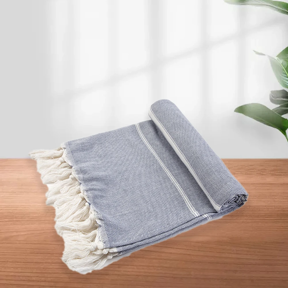 Customized Stripe Pestemal Bag Fouta Turkish Cotton Bath Beach Towel Can Be Transform To Bag High Quality Cotton Beach Towel