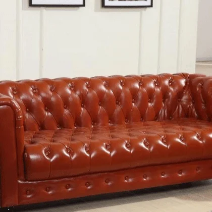 Рама диван для гостиной деревянный классический современный европейский стиль Античный натуральный твердый Честерфилд кожа натуральная кожа