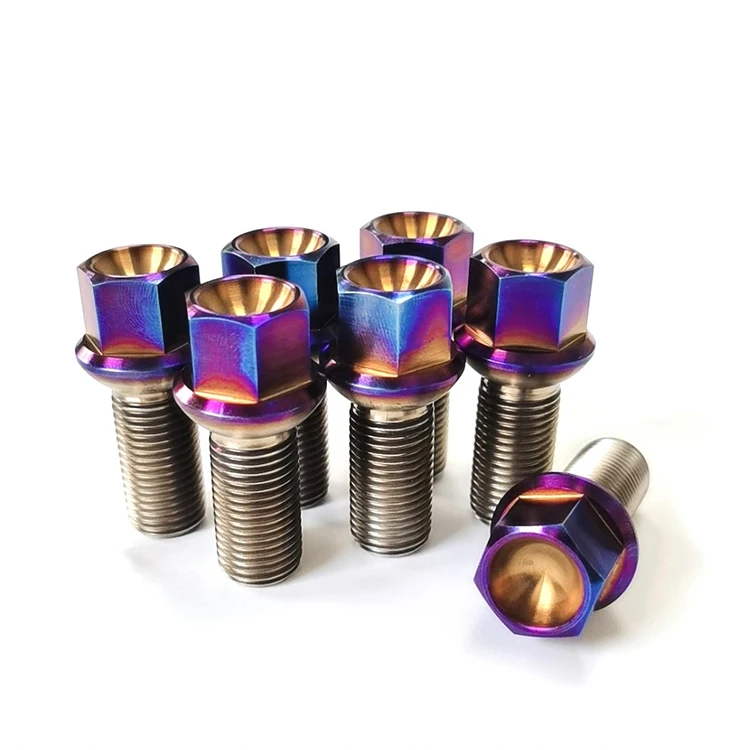 Best price custom logo Titanium lug bolts M14X1.5 Titanium Ball Seat Wheel Bolt