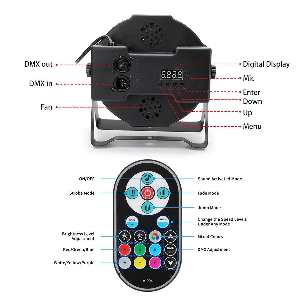 U`King 7*RGBW LED PAR For DIsco KTV Party DJ Light With Remote Control Led Stage Lights Equipment