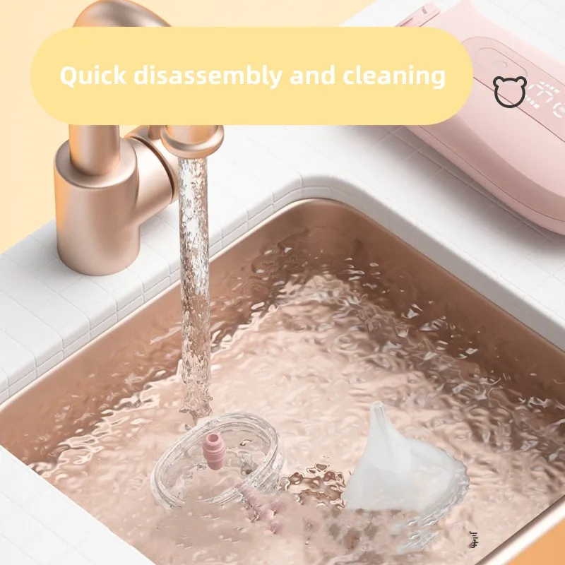 Nasal Aspirator for Baby Booger  with Self-Cleaning Function Baby  with 3 Levels of Suction 2 Nose-Tips