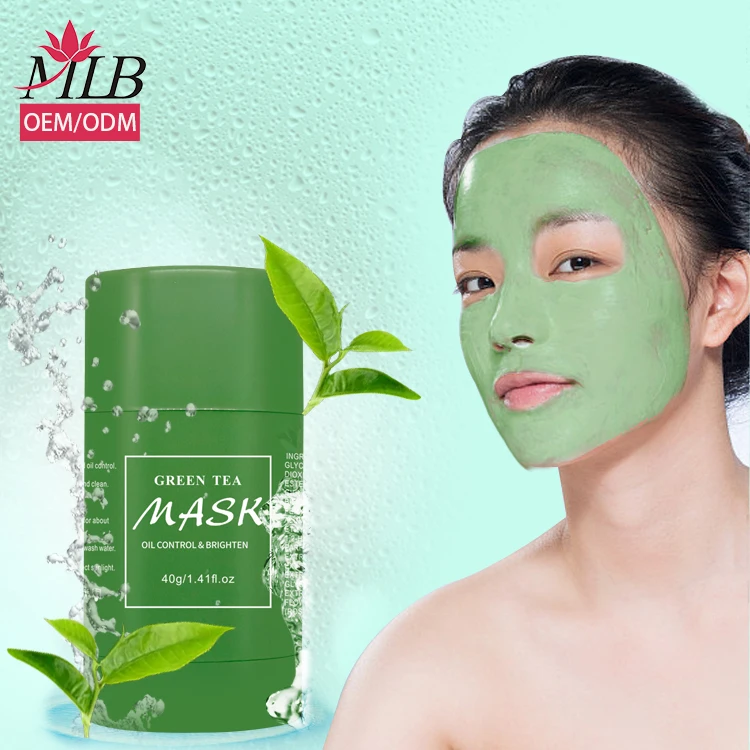 Custom claymask stick face mask vegan beauty products skincare mask stick maskstick greenmask stick green tea skin cleaning