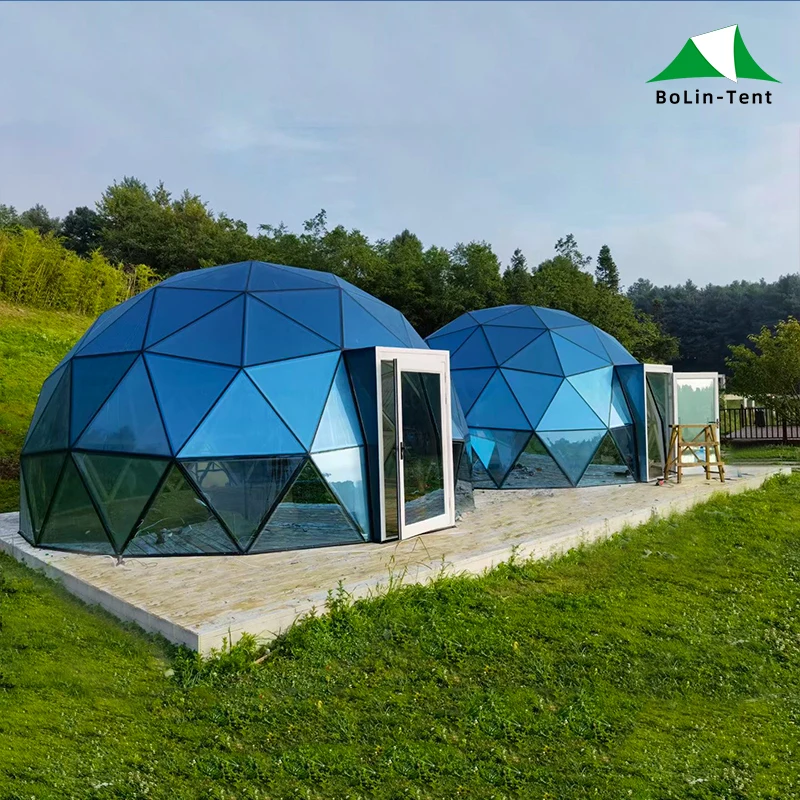 OEM Geo Dome House Big Geodesic Dome Kit Tents Glamping Garden Glass Polycarbonate Igloo Glass Dome House