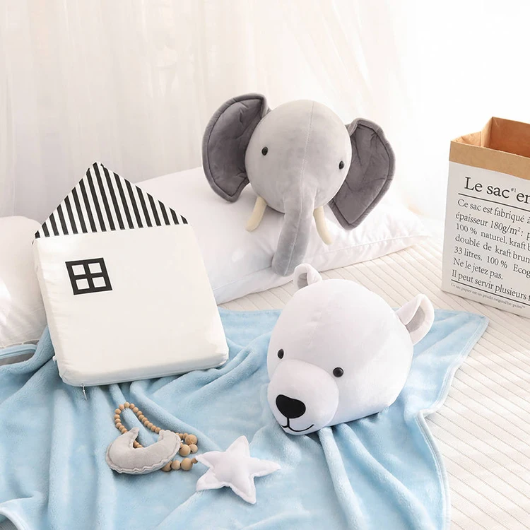 Good Selling Room Wall Stuffed Animal Decor Ins Design unicorn Elephant Deer Head Plush Toys