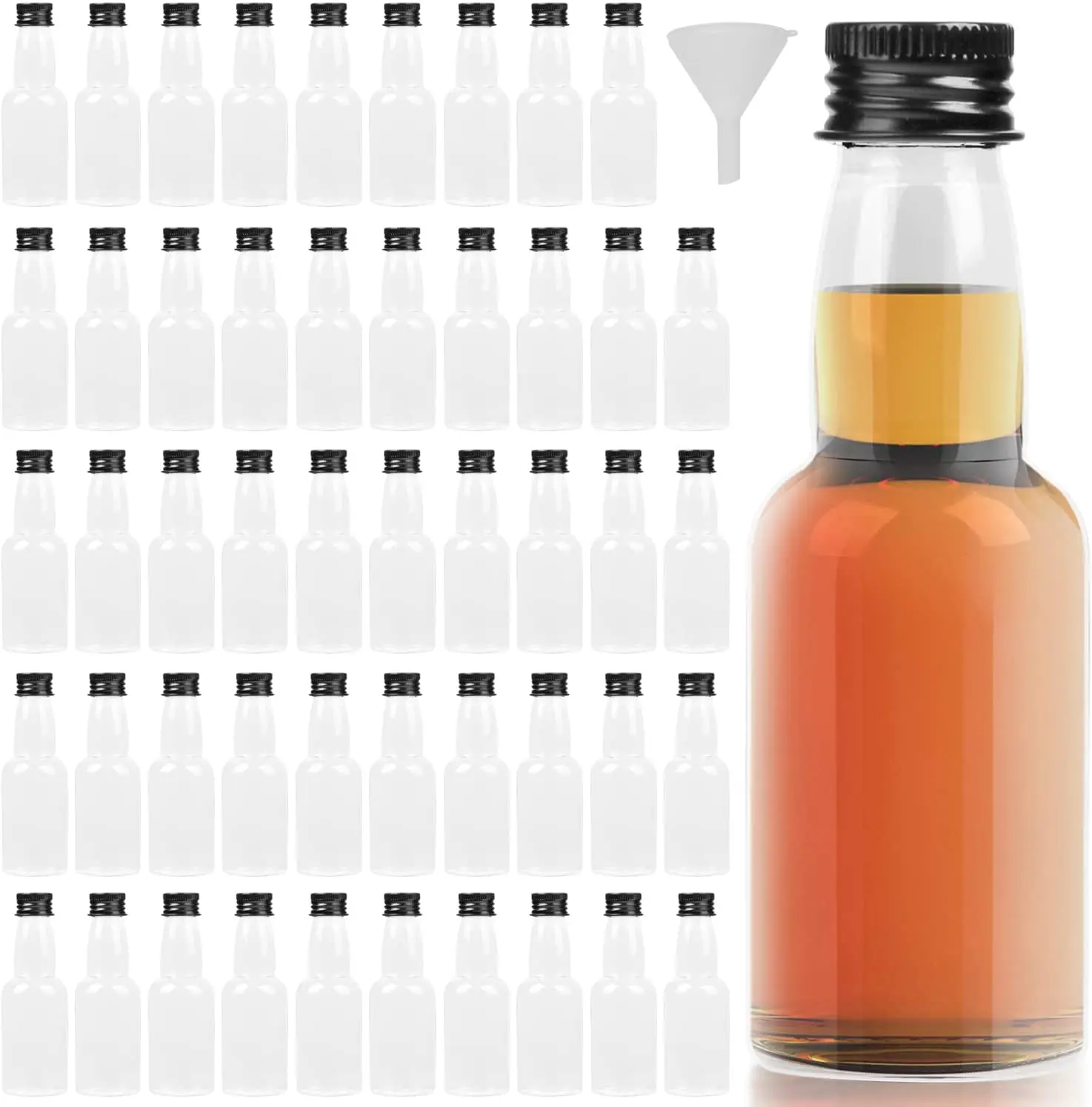 Mini Liquor Bottles 50ml Mini Empty Plastic Alcohol Shot Bottles