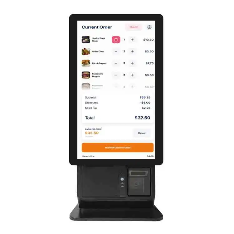 Все в одном, pos система 21,5 дюйма, настенный сенсорный экран для быстрого питания, киоск для заказа для ресторанов