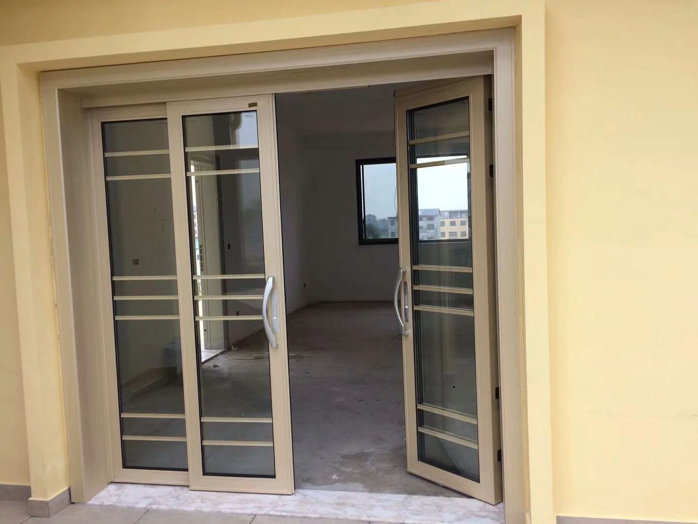 Modern Interior Security Swing Sliding PT PD Glass Door Tempered for Bedroom or Kitchen living room Use Elegant Graphic Design