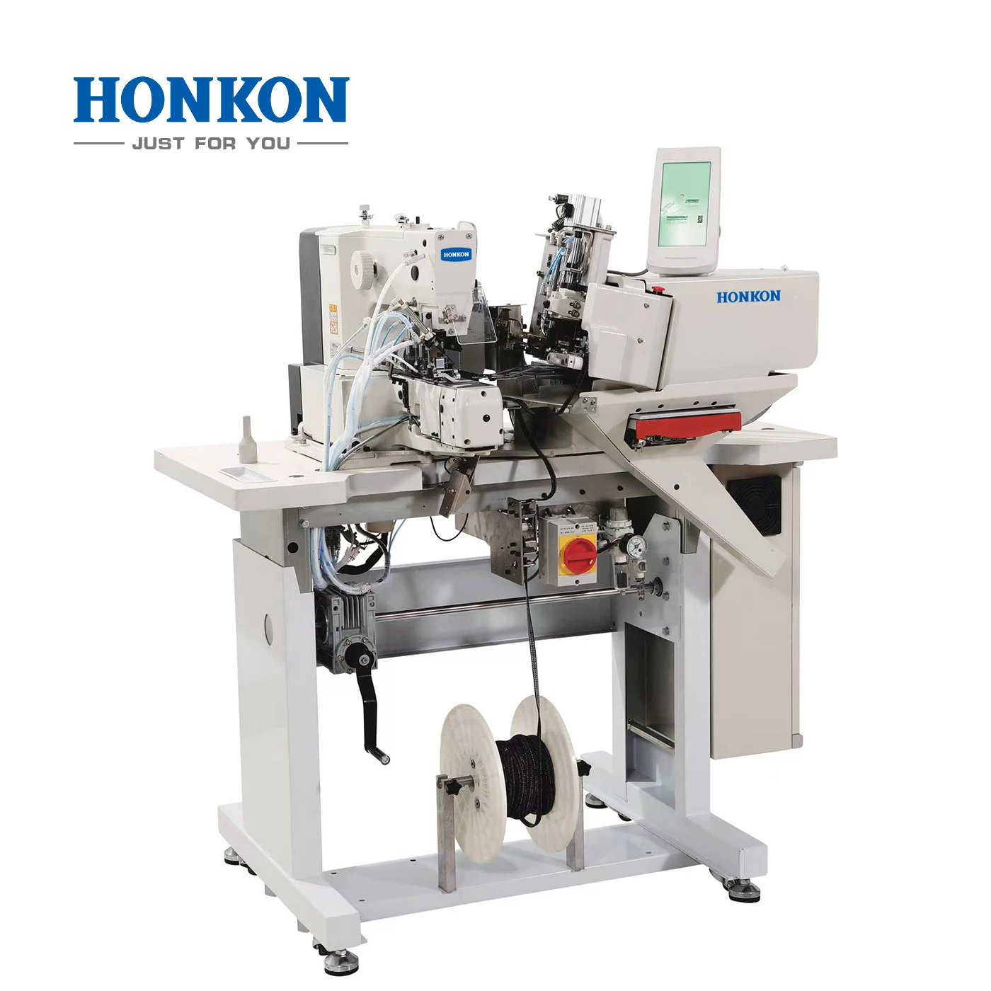 HK-254 Double needle fully automatic pants ear machine Newly designed industrial sewing machines
