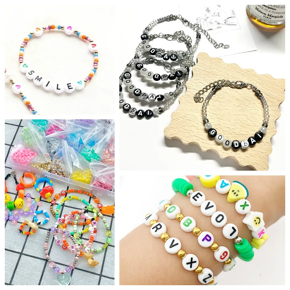 Alphabet Letter Beads Mixed a to Z Number Pattern Spacer Loose Beads Acrylic Bracelet Necklace Making for Jewelry Making