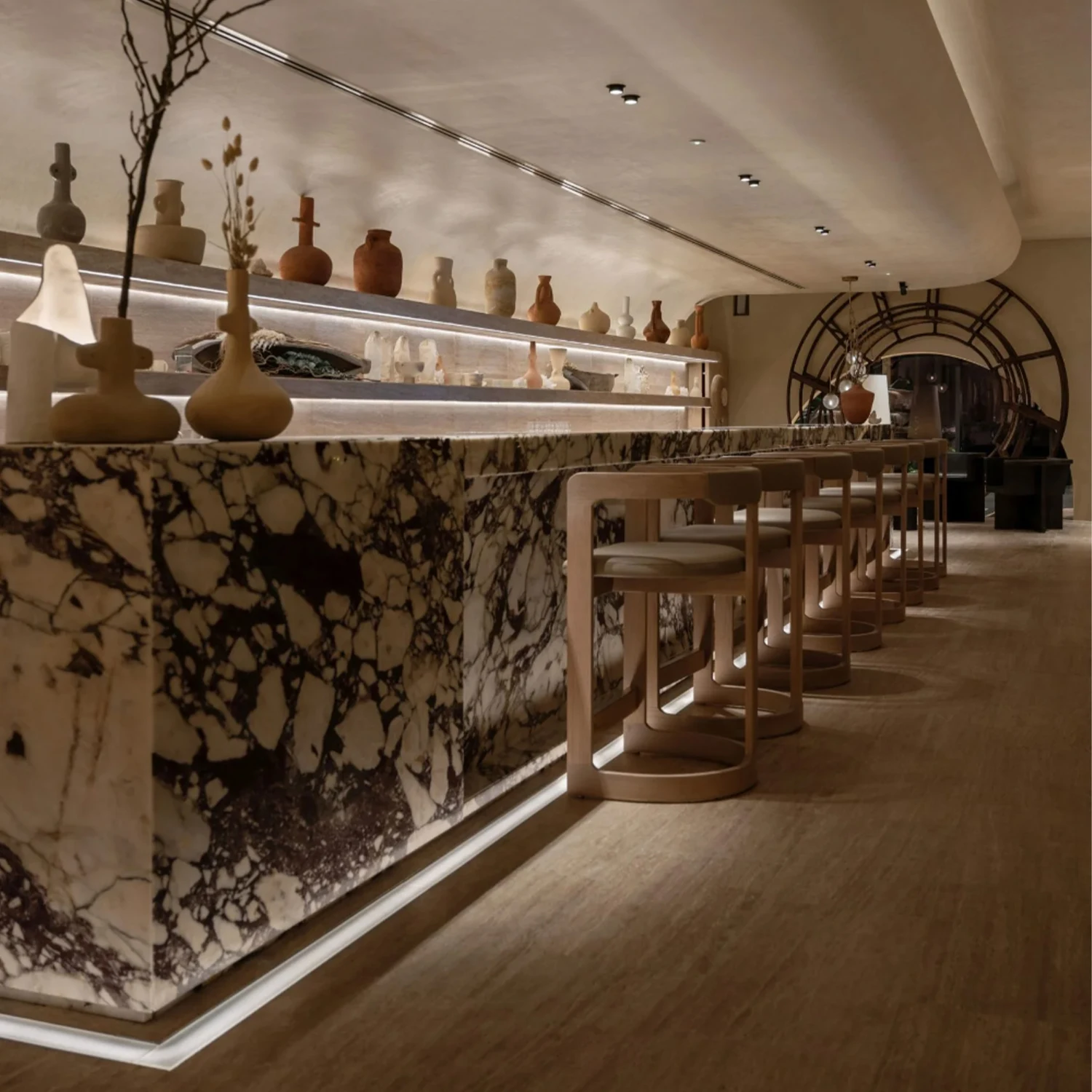 YESTONE custom marble stone counter stand wine bar cabinet witch lights led bar counter nightclub restaurant bar counter